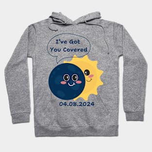 Lispe Eclipse Funny I've Got You Covered Moon & Sun 04.08.2024 Hoodie